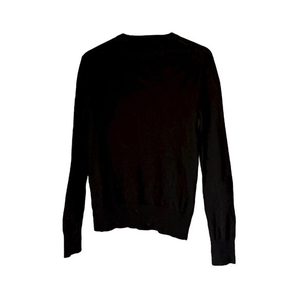 Banana Republic Black V-Neck 100% Merino Wool Sweater Size Small Men's Preppy - Picture 2 of 6